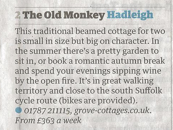 June 2013 Cool Cottages in Suffolk The Guardian Cutting