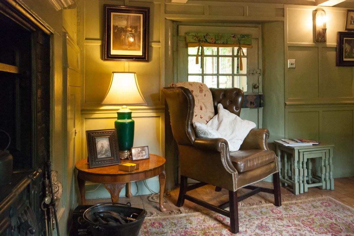 Victorian reading chair in Cissys Cottage